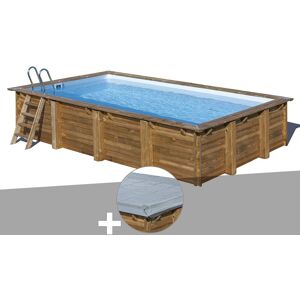 Gre Kit piscine bois Gré Evora 6,20 x 4,20 x 1,33 m + Bâche hiver - Publicité