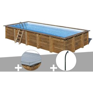 Gre Kit piscine bois Gré Braga 8,15 x 4,20 x 1,46 m + Bâche hiver + Douche - Publicité