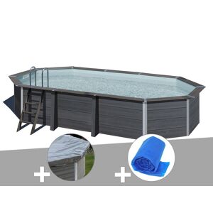 Gre Kit piscine composite Gr? Avant-Garde ovale 6,64 x 3,86 x 1,54 m + B?che hiver + B?che ? bulles - Publicité