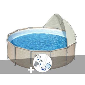 Kit piscine tubulaire ronde Bestway Power Steel 3,96 x 1,07 m + Kit d'entretien Deluxe - Publicité