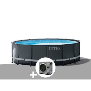 Kit piscine tubulaire Intex Ultra XTR Frame ronde 4,88 x 1,22 m + Pompe ? chaleur - Publicité