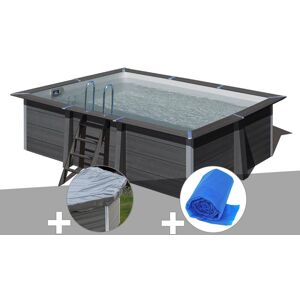 Gre Kit piscine composite Gr? Avant-Garde rectangulaire 4,66 x 3,26 x 1,24 m + B?che de protection + B?che ? bulles - Publicité