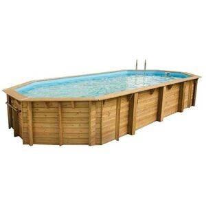 Piscine en bois octogonale Ubbink Océa 470 x 860-Bleu - Publicité