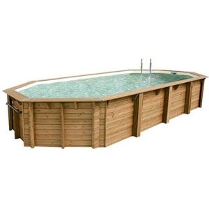 Piscine bois Océa 8,60 x 4,70 x 1,30 m - Liner beige - Ubbink - Publicité