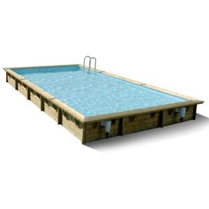 Piscine en bois rectangulaire Ubbink Linéa 500 x 800-Bleu - Publicité