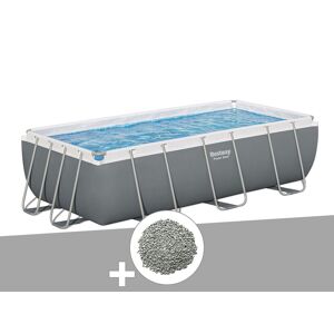Kit piscine tubulaire Bestway Power Steel rectangulaire 4,04 x 2,01 x 1,00 m + 10 kg de z?olite - Publicité