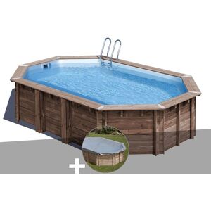 Gre Kit piscine bois Gré Macadamia 6,32 x 3,35 x 1,30 m + Bâche hiver - Publicité