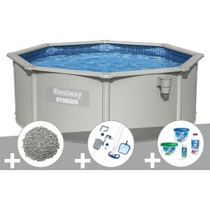 Kit piscine acier ronde Bestway Hydrium 3,60 x 1,20 cm + 10 kg de zéolite + Kit de traitement au chlore + Kit d'entretien Deluxe - Publicité