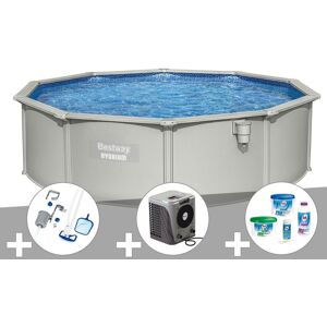 Kit piscine acier ronde Bestway Hydrium 4,60 x 1,20 cm + Kit de traitement au chlore + Kit d'entretien Deluxe + Pompe à chaleur - Publicité