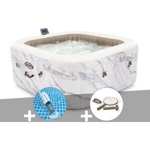 Kit spa gonflable Intex PureSpa Calacatta carré Bulles 4 places + Aspirateur + Kit d'entretien - Publicité