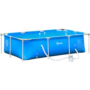 Outsunny HOMCOM Piscine tubulairepiscine hors-solrectangulaire en acier avec pompe de filtre piscine pour enfants et familles pour jardin et terrasse