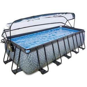 EXIT TOYS EXIT Piscine tubulaire Stone bâche pompe filtre à sable 5,4x2,5x1,22 m, gris