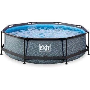 EXIT TOYS EXIT Piscine tubulaire ronde Stone pompe à filtre ø3x0,76 m gris