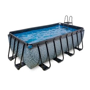 EXIT TOYS EXIT Piscine tubulaire Stone pompe à filtre 12V 4x2x1,22 m