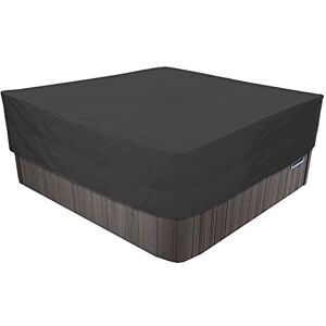 YIJIEHH Housse pour Bain À Remous Carrée De Jardin, Bache De Protection pour Piscine en Tissu Oxford 210D Étanche Protector-Spa Imperméable, Anti-poussière, Anti-UV-Black Noir 218x218x50cm - Publicité