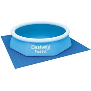 Bestway 58000 Tapis de Sol Carré pour Piscine Hors Sol Fast Set ou Steel Pro 274 x 274 cm Bleu - Publicité