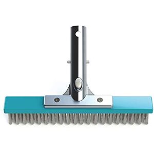 Bayrol Brosse de Nettoyage 25 cm avec Poils en Acier Inoxydable raccord en Aluminium pour Les bassins en carrelage et en mosaïque Compatible avec Toutes Les perches télescopiques Standard - Publicité