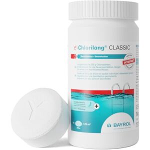 Bayrol e-Chlorilong Classic 1 kg Galets de Chlore Lent 200 g 92% de Substance Active pour Tous Types de filtres Formule Silk Effect désinfection permanente - Publicité