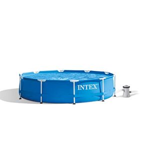 Intex 28202UK 10ft x 30in Metal Frame Swimming Pool with Filter Pump, 4,485 liters, Blue, 305x76 cm - Publicité