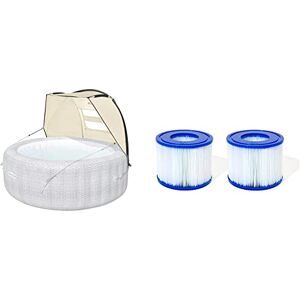 Bestway Lay-Z-Spa Bâche de Piscine et Accessoires Beige & Lot de 2 filtres à Cartouche  Type 4 pour Spa 60311 - Publicité