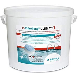 Bayrol e-Chlorilong ULTIMATE7 10,2 kg Galets de Chlore 300 g bi-Phases avec 7 Fonctions Désinfection complète et régulière du Bassin et du Filtre Formule Silk-Effect - Publicité