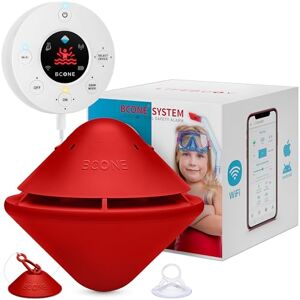 Lifebuoy Système d'alarme de piscine BCONE® par ®   Certifié ASTM F2208   Alarmes de sécurité de piscine bruyantes sur les unités de maison et de piscine   Se connecte à Alexa   Alarmes de piscine pour - Publicité