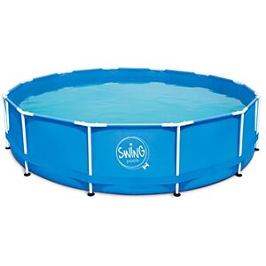 Ambientehome Frame Piscine 366 x 366 x 91 cm Bleu - Publicité