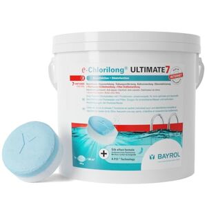 Bayrol e-Chlorilong ULTIMATE7 4,8 kg Galets de Chlore 300 g bi-Phases avec 7 Fonctions Désinfection complète et régulière du Bassin et du Filtre Formule Silk-Effect - Publicité