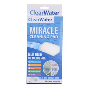 Clearwater Miracle éponge Gomme Pad Convient pour Lay-Z-Spa pour Piscine/Spa/Bateaux/Cuisines et Meubles – Blanc, 3 pièces - Publicité