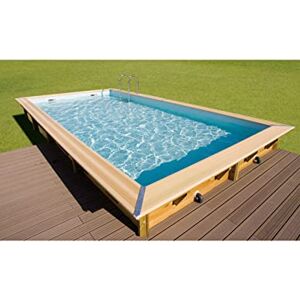 Ubbink Piscine Bois Linéa 6,50 x 3,50 x 1,40 m Liner Beige - Publicité