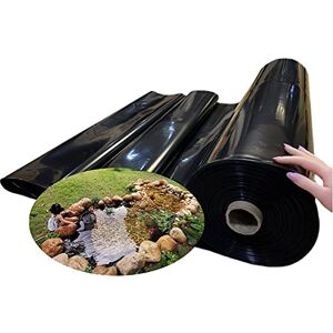 JIAOLUN123 Bâche d'étang en HDPE Doublure D'étang Noir Étang Liner d'épaisseur 0.35mm Membrane De Jardin étanche Peaux Piscine de Dimensions pour Les Poissons,ni pour Les Plantes,aux intempéries (2×2m) - Publicité