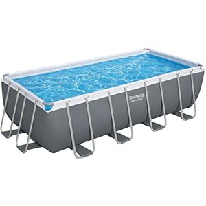 Bestway Piscine Hors Sol Rectangle  Power Steel™ 488 x 244 x 122 cm avec Filtre à Sable, bâche, échelle - Publicité