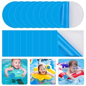 KATELUO 20pcs Patchs de Réparation Auto-Adhésifs en PVC, Kit Reparation Piscine Bleu, Kit Reparation Spa Gonflable, pour Ballons de Plage, Bateau/Piscines/Canoe Gonflable (20) - Publicité