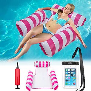 Twshiny Lilo Hamac flottant de piscine gonflable pour adultes avec pompe à gonflage (rose rouge) - Publicité