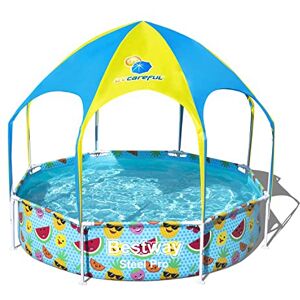 Bestway 56432 Piscine Steel Pro™ avec parasol Splash-in-shade ronde 244 x 51 cm - Publicité