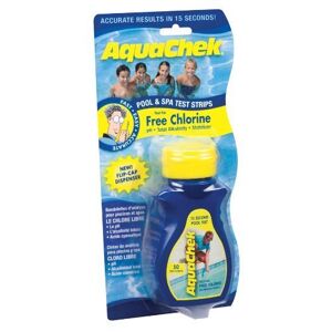 AquaChek Bandelettes de test 4 en 1 pour piscine et spa Jaune - Publicité