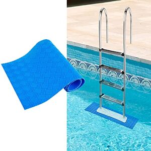 aMBayz 36x9in Swimming Pool Ladder Mat with Non-Slip Pool Step Pads Protective Swimming Pool Ladder Mats Protective Ladder Pad for Above Ground Pools Liner and Stairs (Ripple) - Publicité