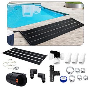 AREBOS Chauffage Solaire   2 pièces   Collecteur Solaire Chauffage de Piscine   Kit de 2 pièces   300x66 cm   Plastique résistant aux UV   Noir   Extensible à volonté   Kit de dérivation Inclus - Publicité