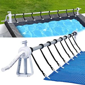 NAIZY Système d'enroulement Enrouleur de Bâche 1,05m 6,15m pour Liner de Piscine Enrouleur Mobile Comprenant 8 Clips pour bâche et Couverture de Piscine, Type B - Publicité