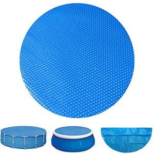 Fanlulu Couverture de Piscine Solaire Ronde de diamètre 1.22m, Couverture de Protection de rétention de Chaleur en Film à Bulles Bleu pour piscines et spas Hors Sol - Publicité