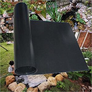 JIAOLUN123 Bâches Souples pour Bassin HDPE Doublure D'étang Noir Membrane de Jardin Épaisseur 0.5mm Étang Liner étanche Peaux D'étang pour Piscine,Jardins aquati,Résistants Aux Déchirures (4×5 m) - Publicité