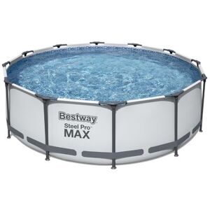 Piscine hors sol ronde with Steel Pro Max de BESTWAY Blanc - Publicité