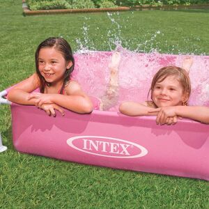 Intex 122x122x30 Cm Square Steel Frame Above Ground Pool Rose 342 Liters - Publicité