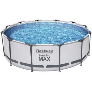 Bestway 56418 Steel Pro Max 366x100cm Round Tubular Pool Argenté 9150 Liters - Publicité