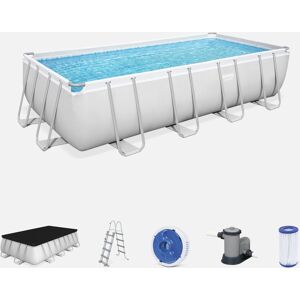 Piscine tubulaire hors sol Vostok grise Bestway. rectangulaire 5x3m avec bache de protection. filtre. echelle de securite et kit de reparation liner -