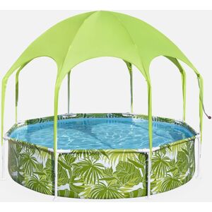 Bestway Piscine tubulaire hors sol enfant Tana avec parasol et brumisateur integre. ronde Ø244x51cm - Vert