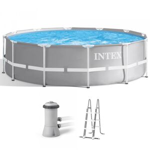 Intex Piscine Ronde Intex Prisma Frame 26716NP + Épurateur à cartouche + Échelle