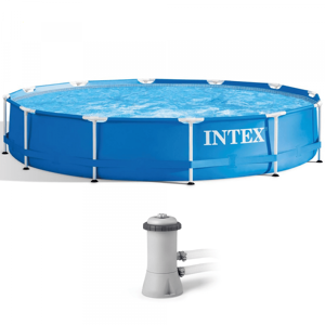 Piscine ronde Intex Metal Frame 28212NP + Épurateur à cartouche - Publicité