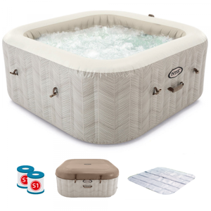 Piscine hydromassage spa Intex Carrée Chevron Deluxe 28446EX - Publicité