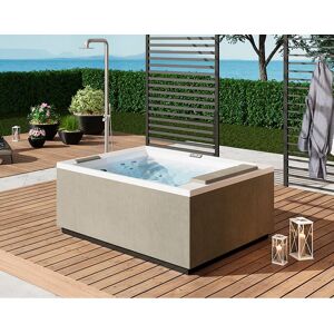 Novellini Minipool Divina Outdoor XL SPA Plus avec Lumières Led Blanches 200X200 - Steel